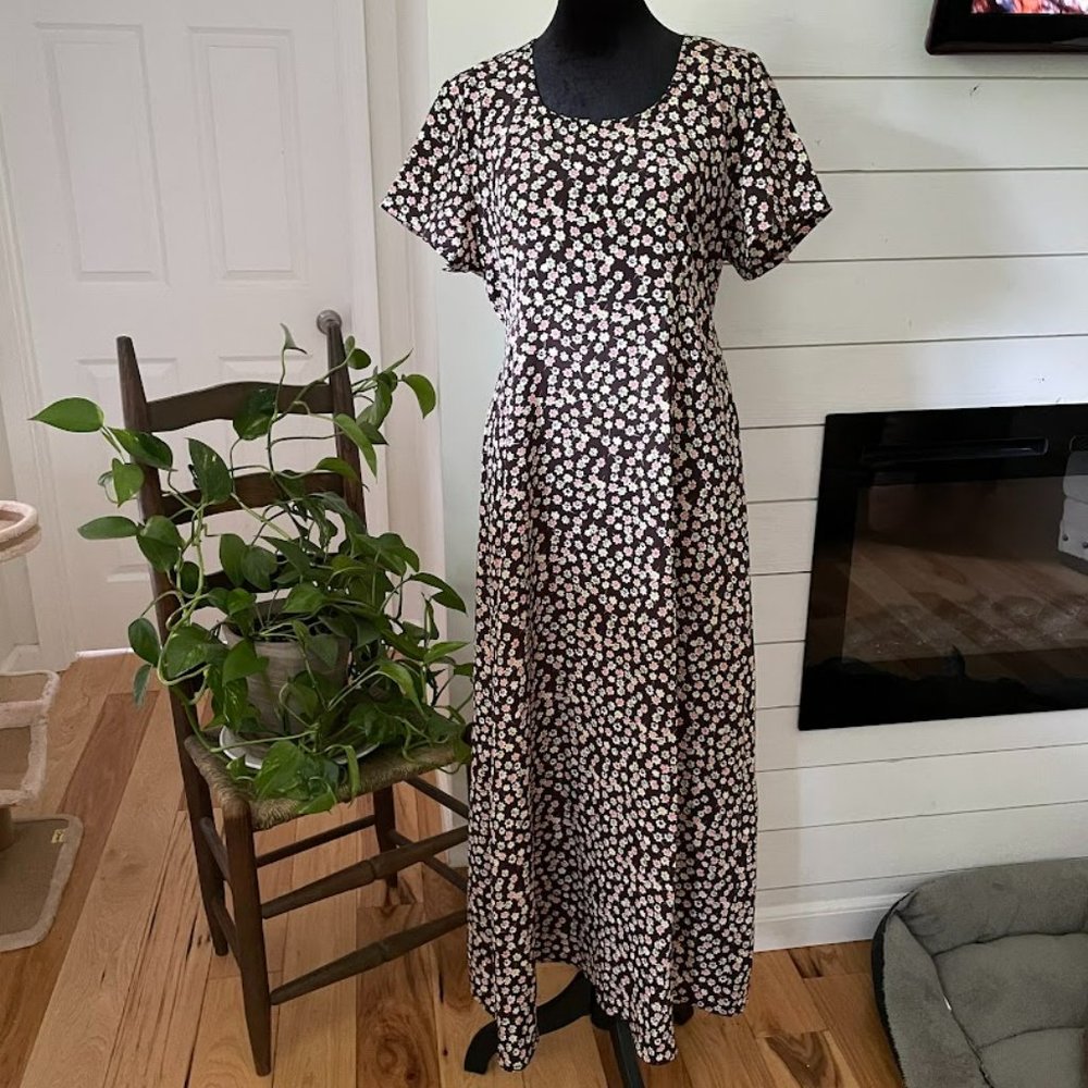 Evidence Vintage Black and Multicolored Floral Dress